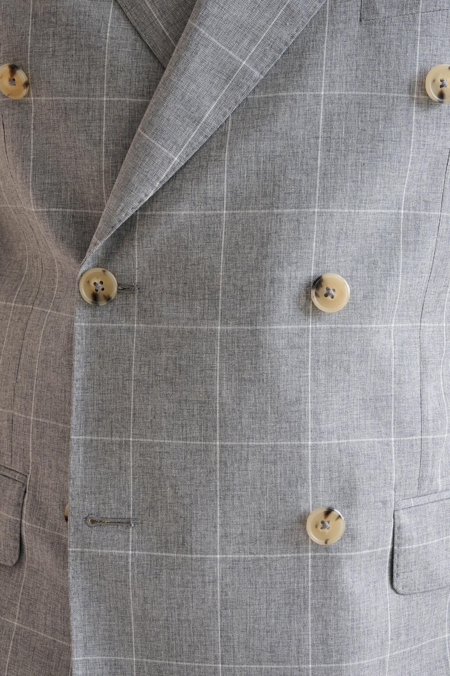 Grey Check Wool & Cotton Silk Kenton Suit Lifestyle — detail 2