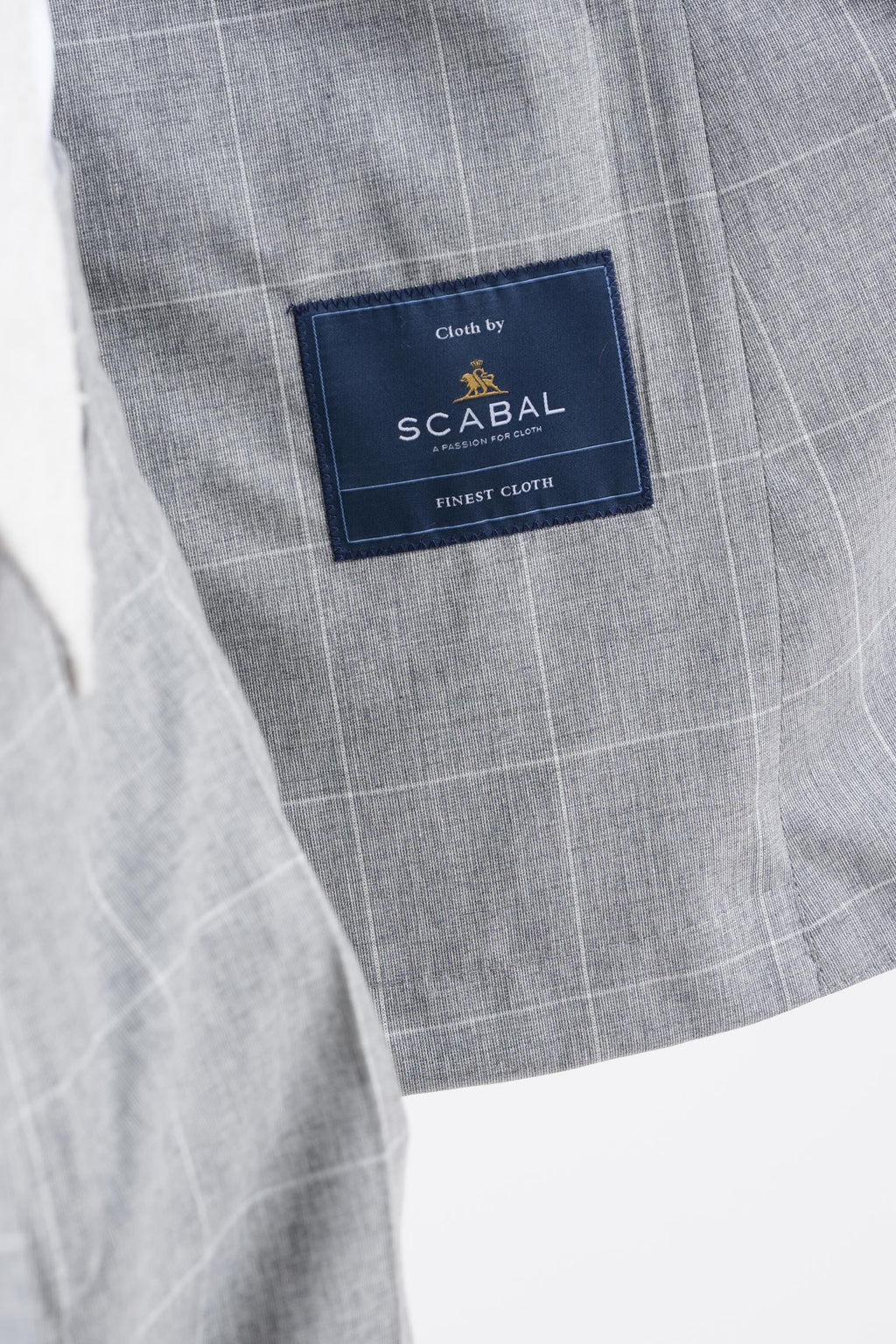 Grey Check Wool & Cotton Silk Kenton Suit Lifestyle — detail 3
