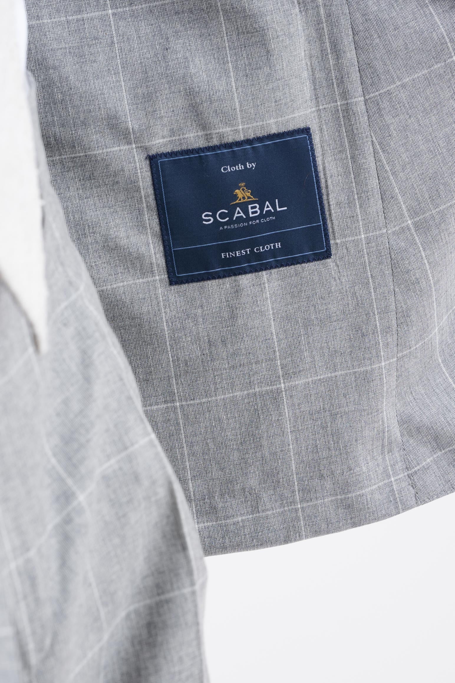 Grey Check Wool & Cotton Silk Kenton Suit Lifestyle — detail 3