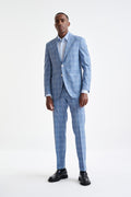 Mid-Blue Wool & Cotton Kenton Suit Lifestyle
