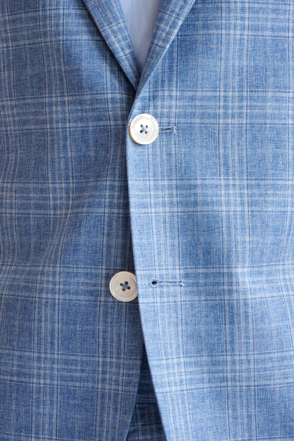 Mid-Blue Wool & Cotton Kenton Suit Lifestyle — detail 2