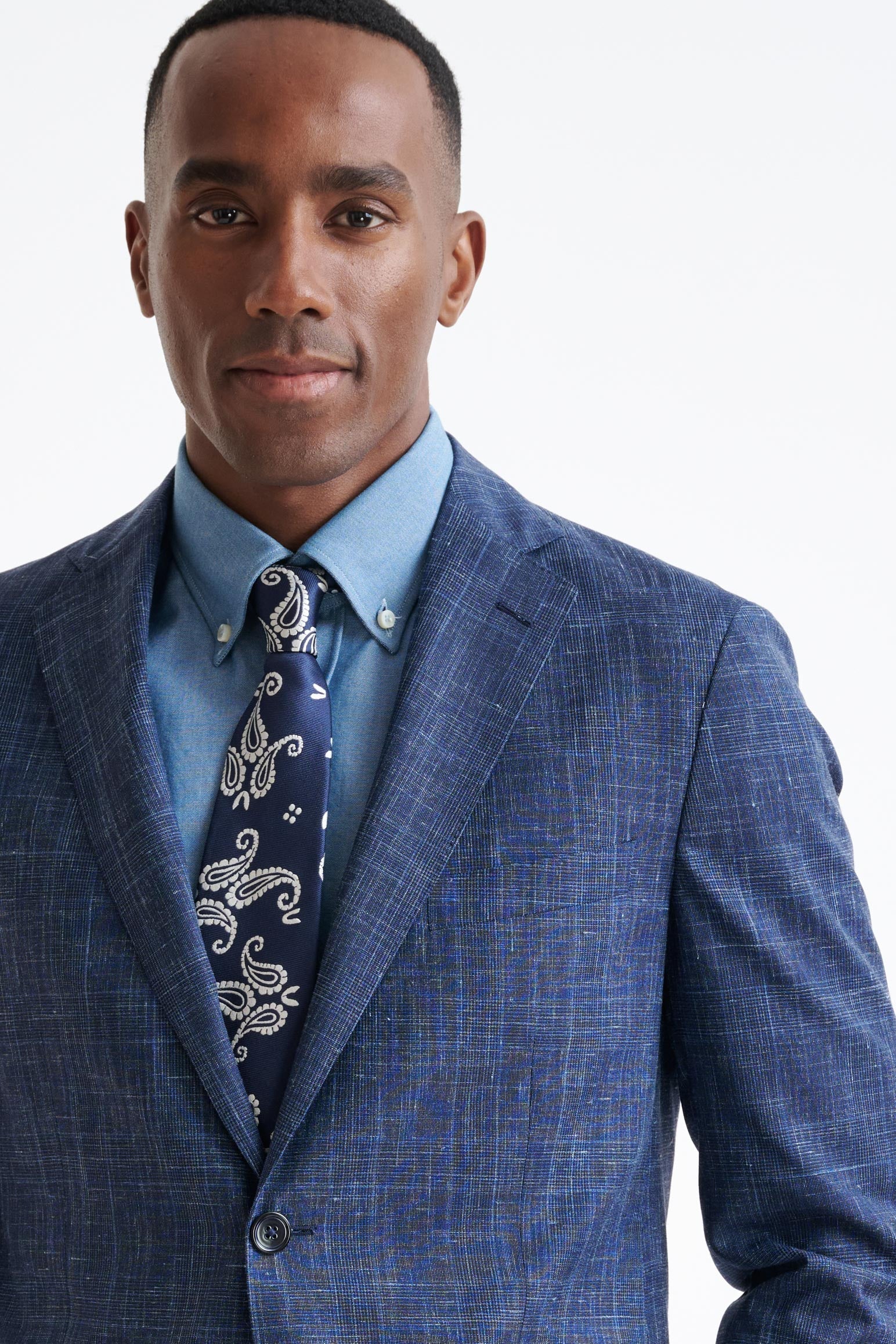 Dark Blue Wool & Silk Kenton Suit Lifestyle — detail 6