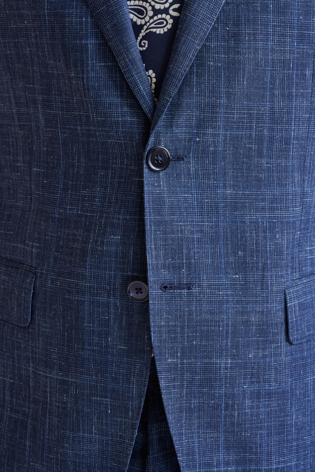 Dark Blue Wool & Silk Kenton Suit Lifestyle — detail 2