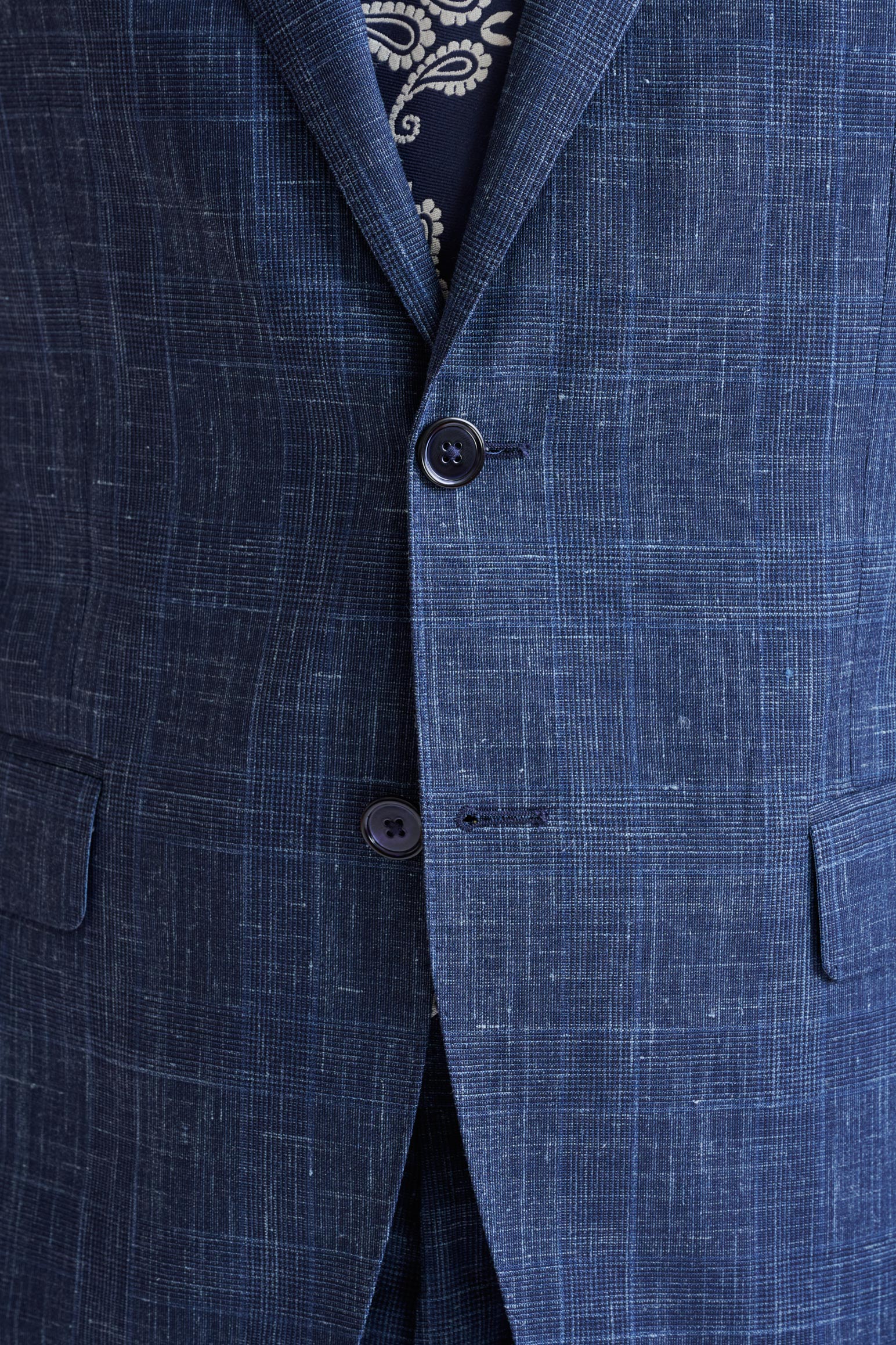 Dark Blue Wool & Silk Kenton Suit Lifestyle — detail 2