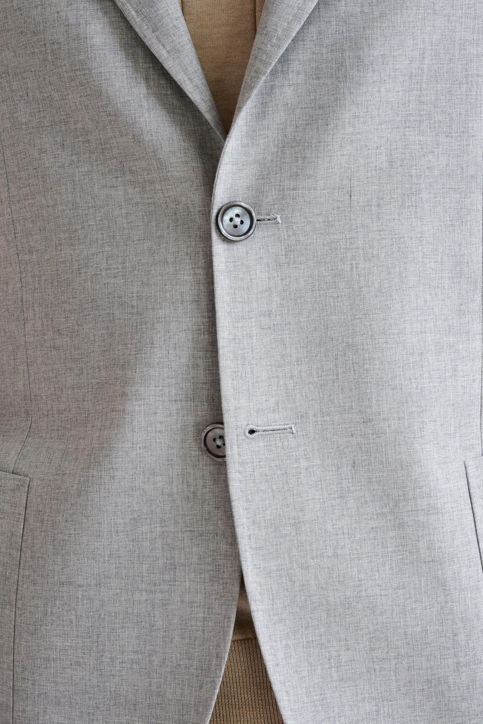Light Grey Wool & Cotton Kenton Suit Lifestyle — detail 2