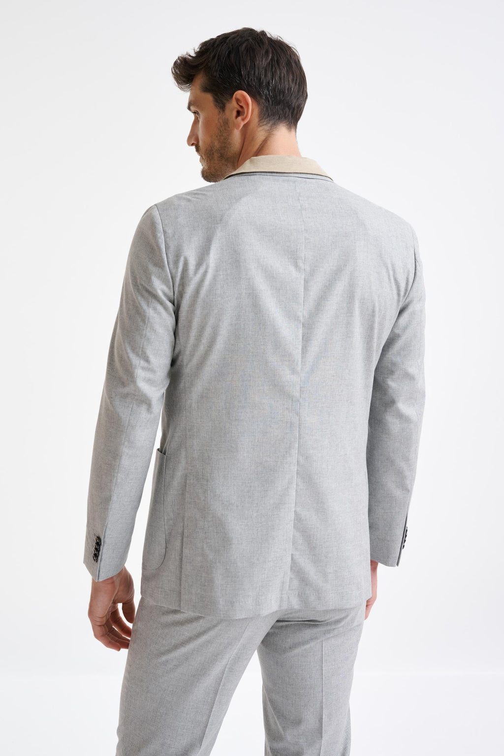 Light Grey Wool & Cotton Kenton Suit Lifestyle — detail 6
