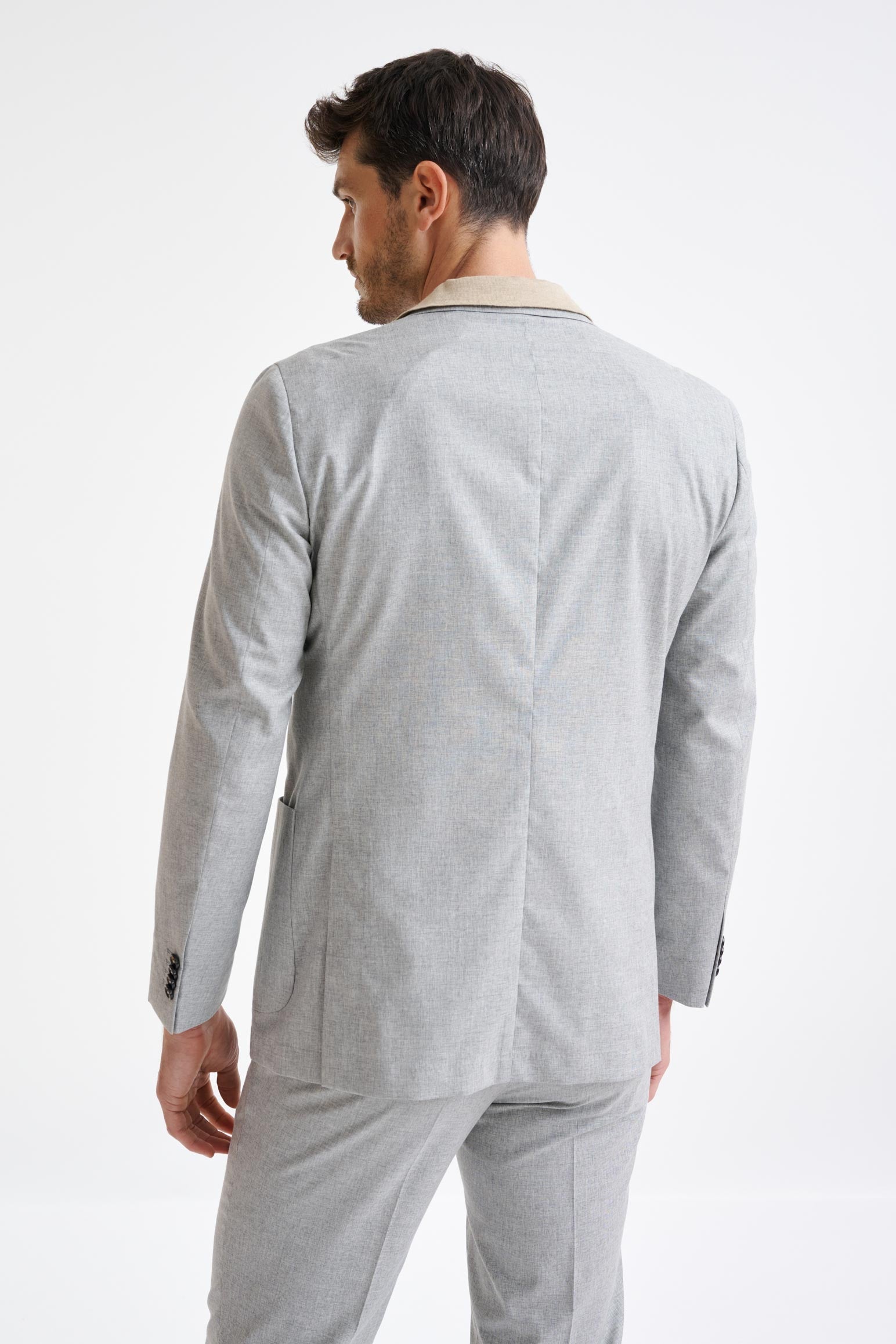Light Grey Wool & Cotton Kenton Suit Lifestyle — detail 6