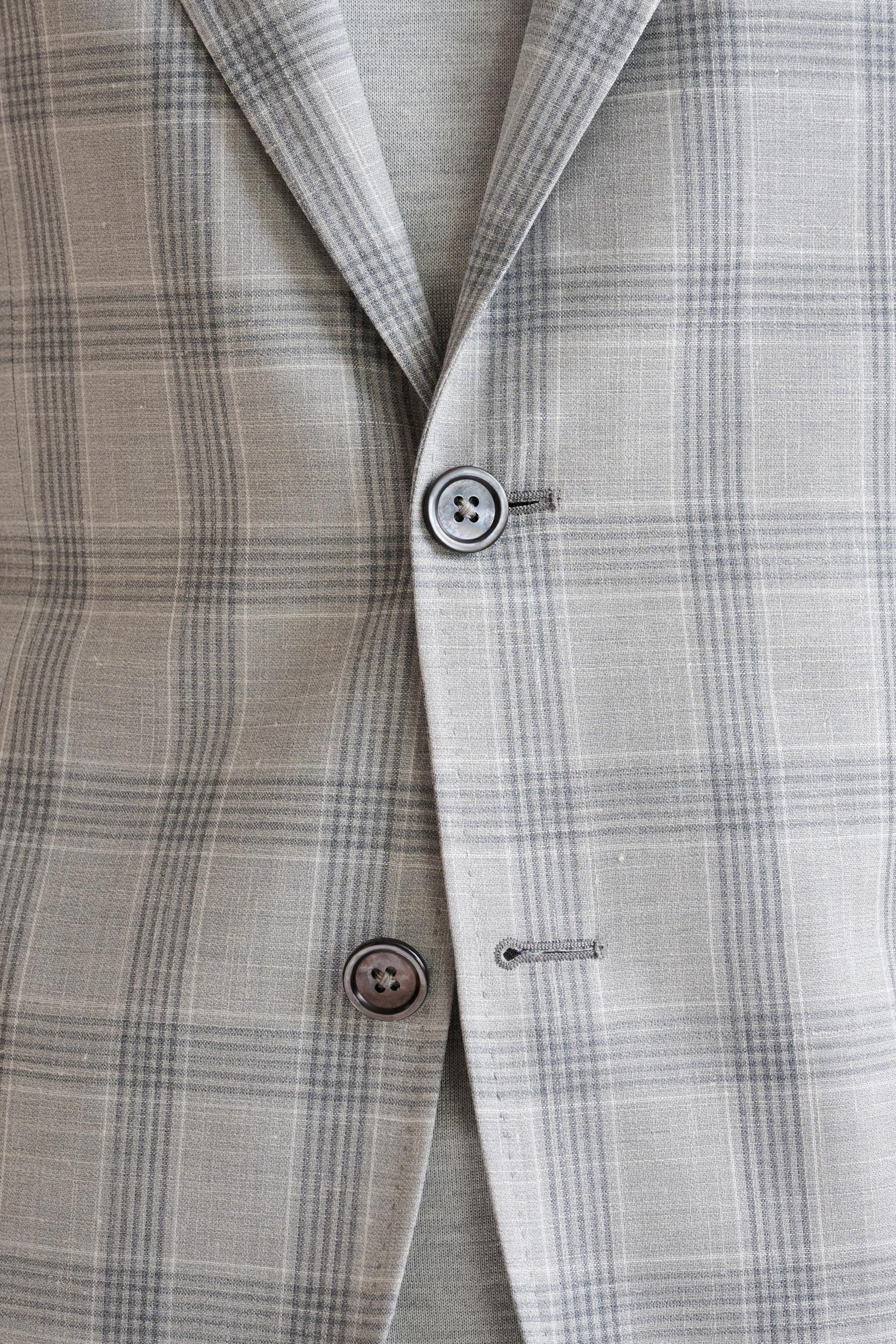Grey & White Check Wool & Silk Kenton Suit Lifestyle — detail 2