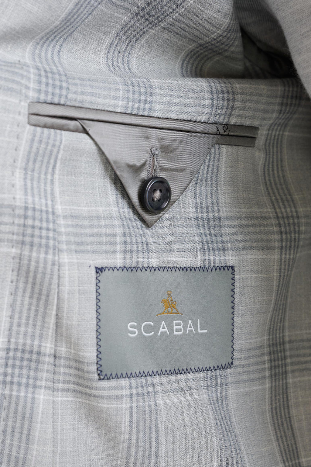 Grey & White Check Wool & Silk Kenton Suit Lifestyle — detail 4