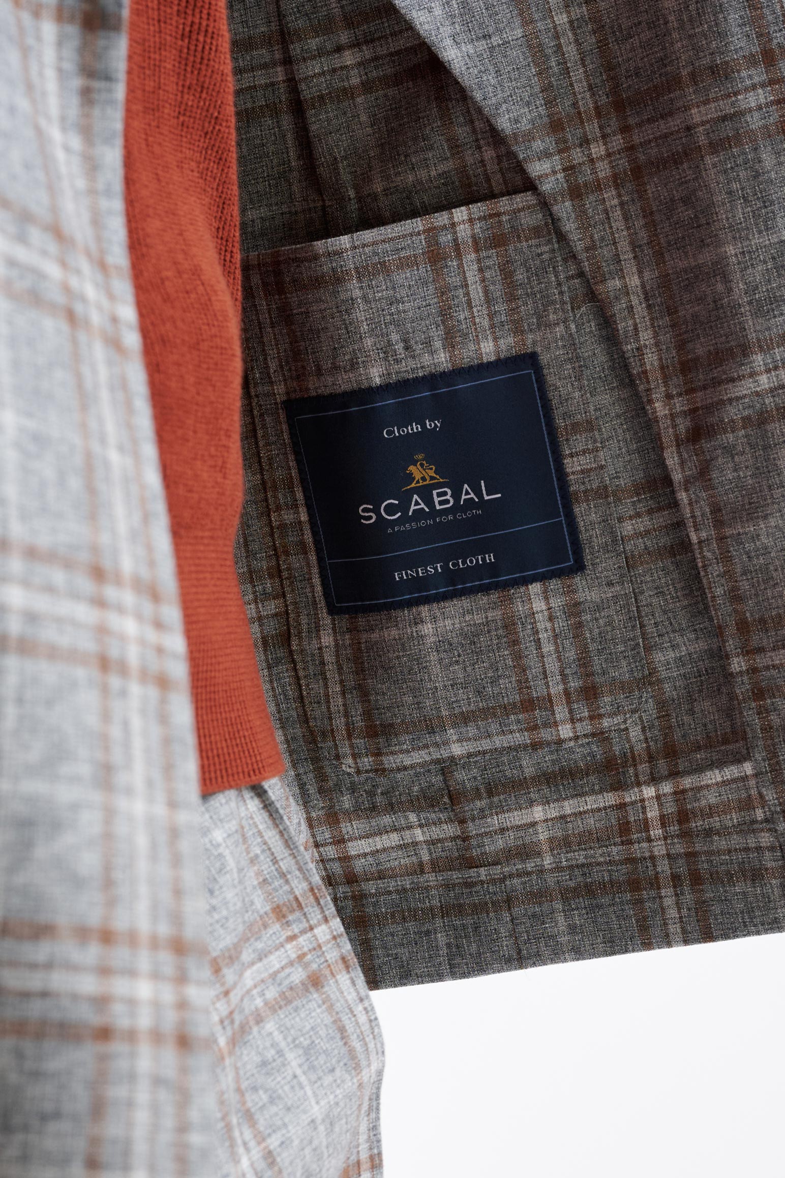 Grey Brown Check Wool & Cotton Silk Kenton Suit Lifestyle — detail 3