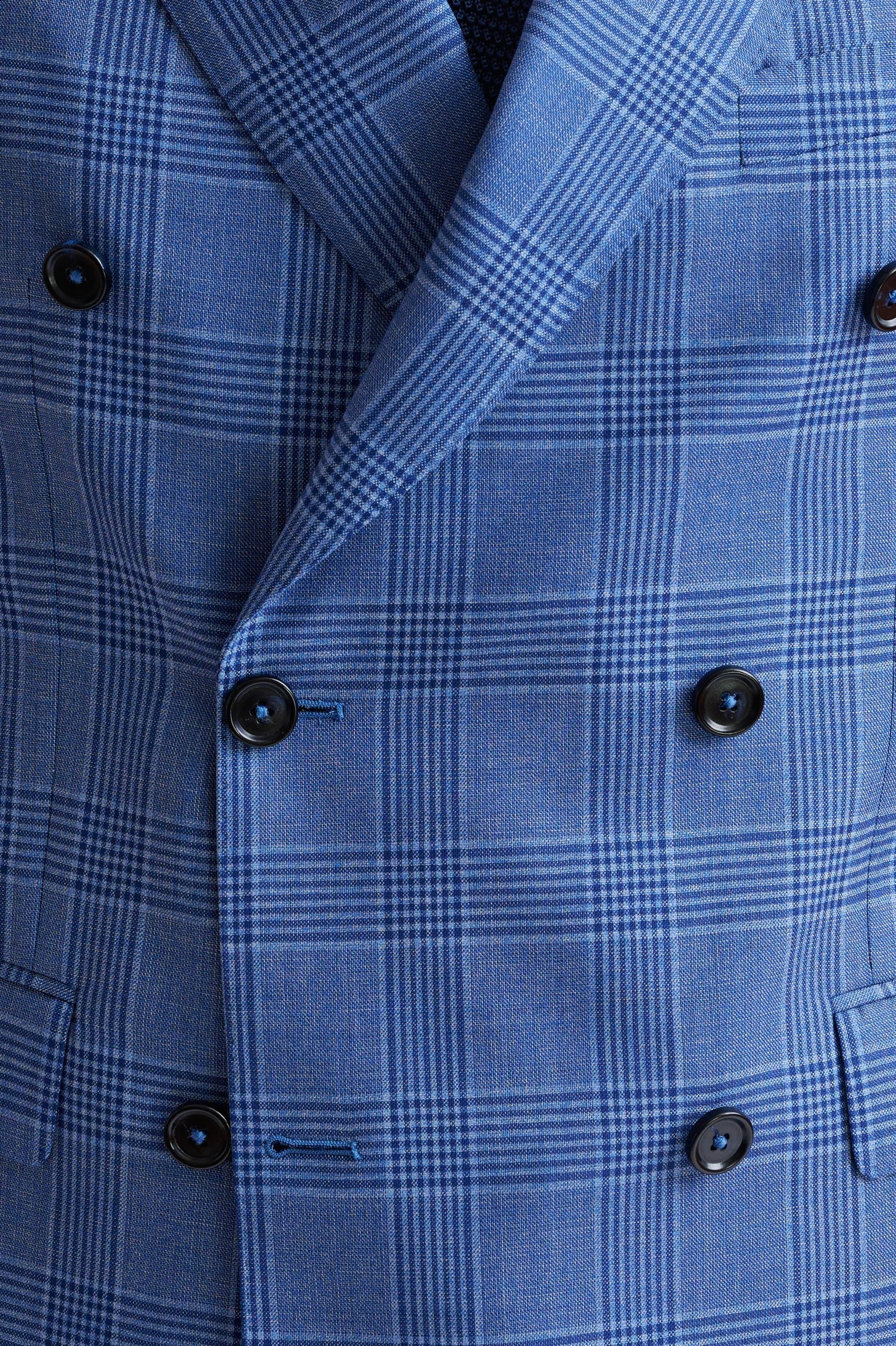 Blue Check Super 130's Wool Soho Suit Mosaic — detail 2