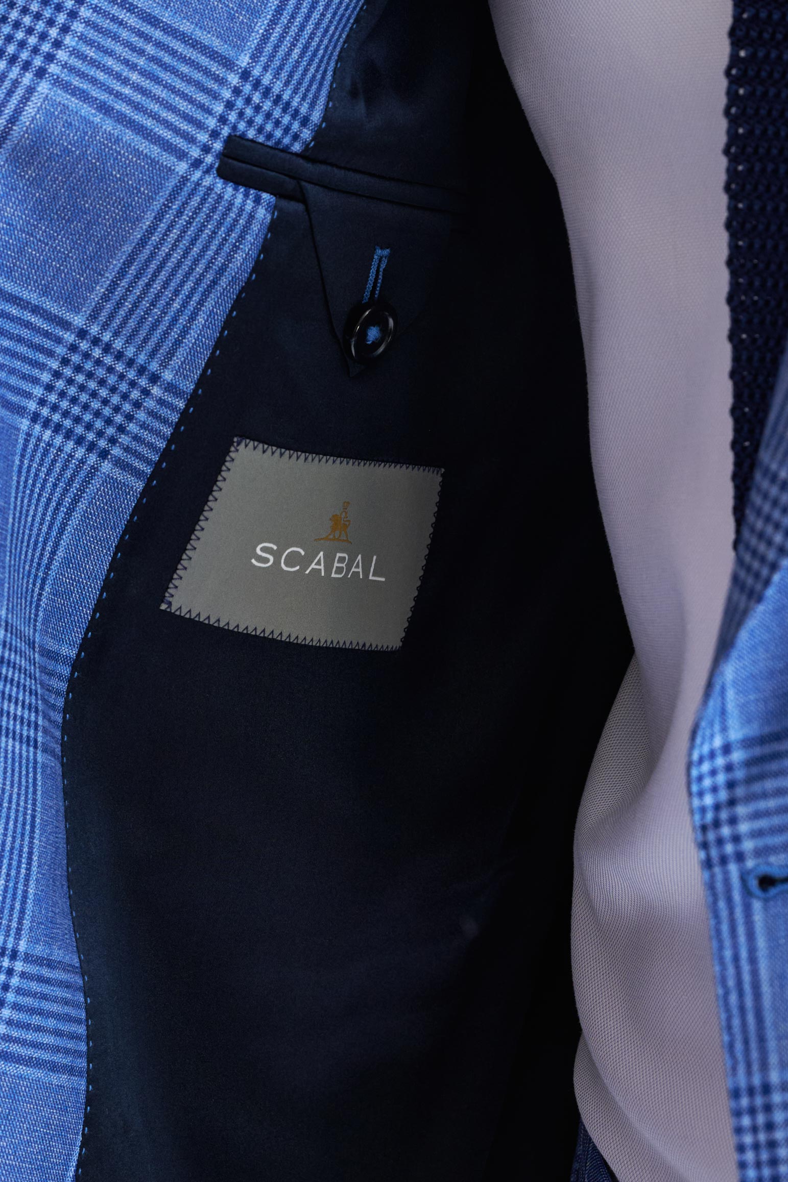 Blue Check Super 130's Wool Soho Suit Mosaic — detail 4