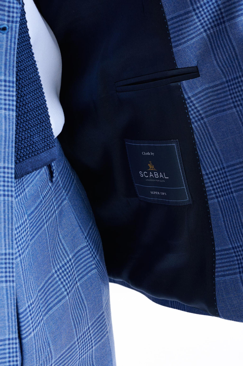 Blue Check Super 130's Wool Soho Suit Mosaic — detail 3