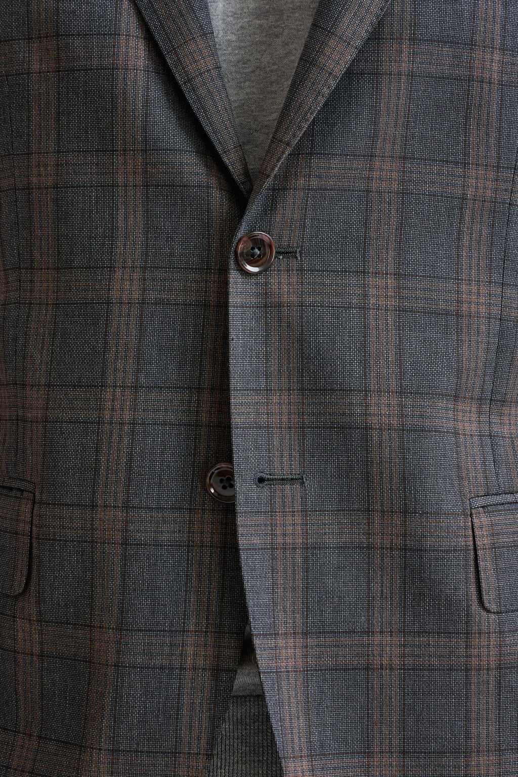 Grey Brown Check Wool Kenton Suit Lifestyle — detail 2