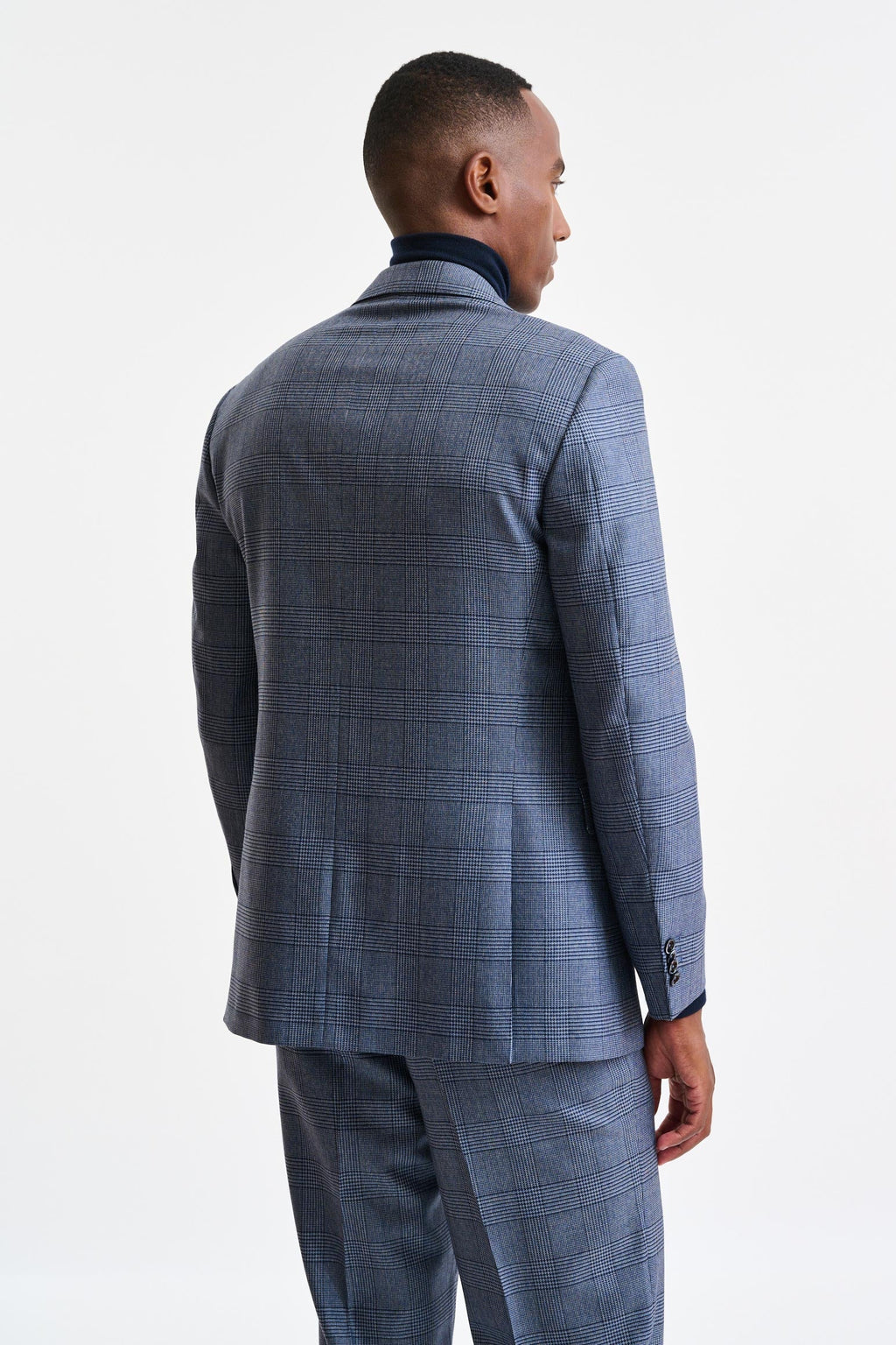 Check Blue 100% Wool Soho Suit Freestyle — detail 6