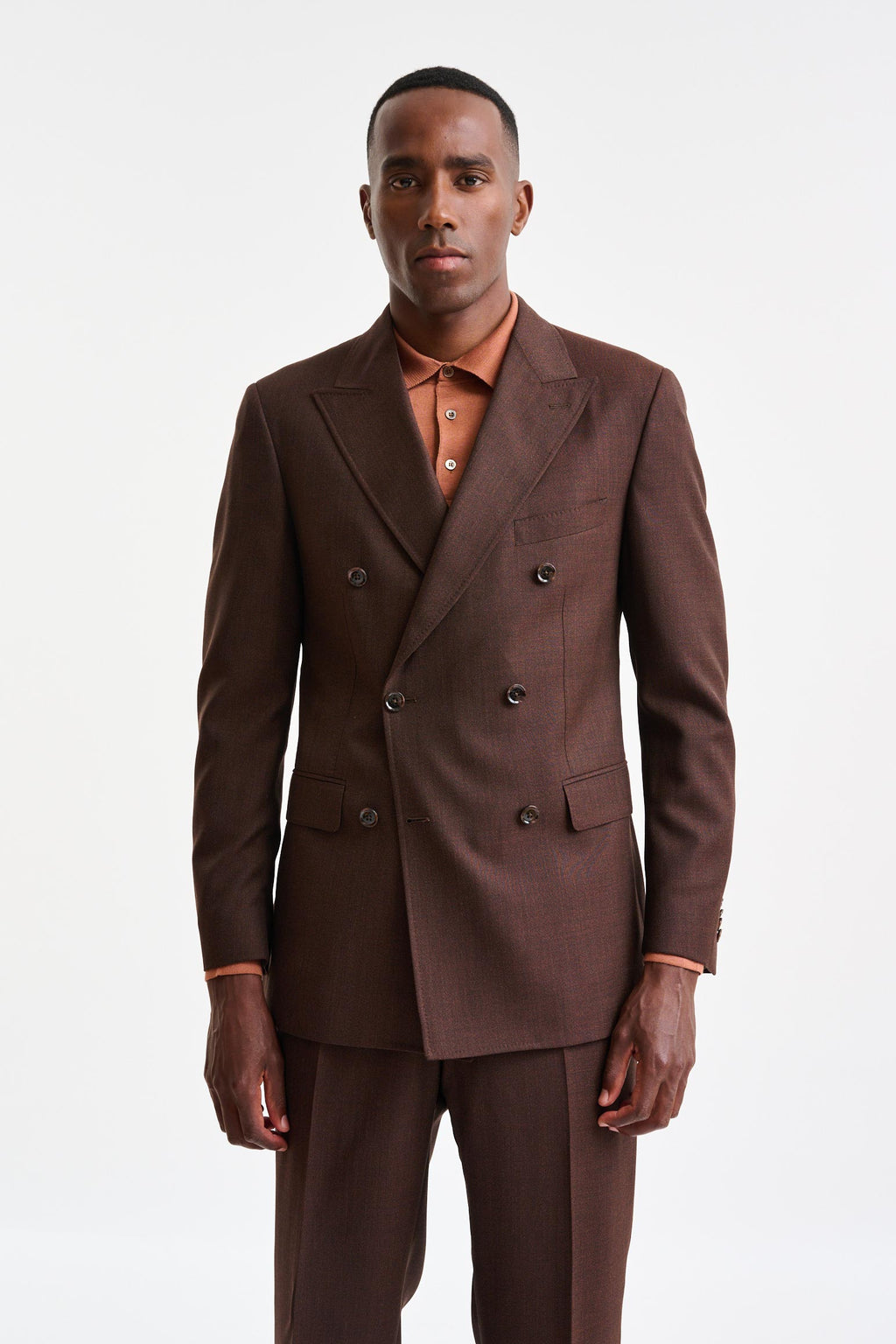 Medium Brown 100% Wool Super 130's Soho Suit Freestyle — detail 4