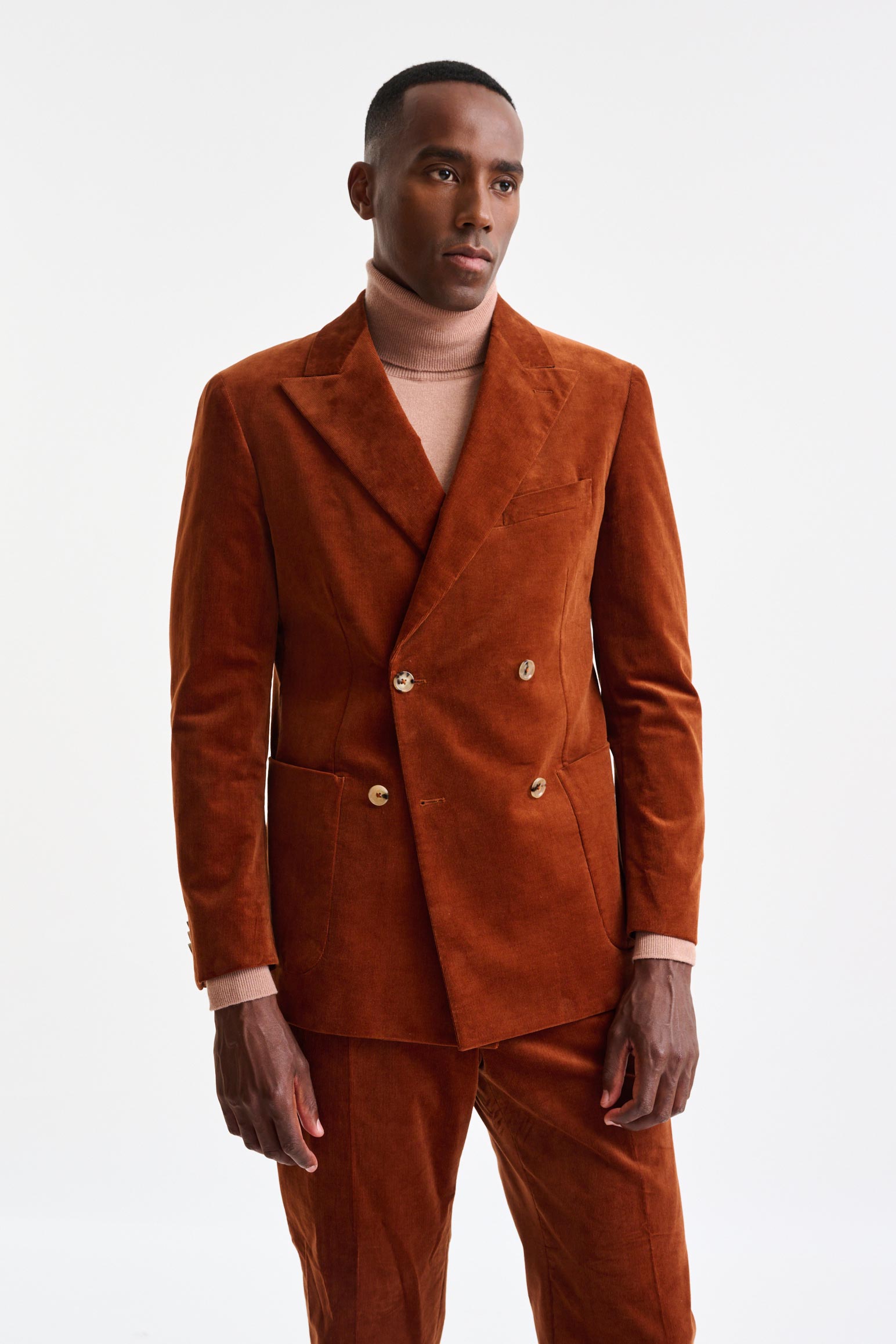 Orange Cotton Soho Suit Corduroy
