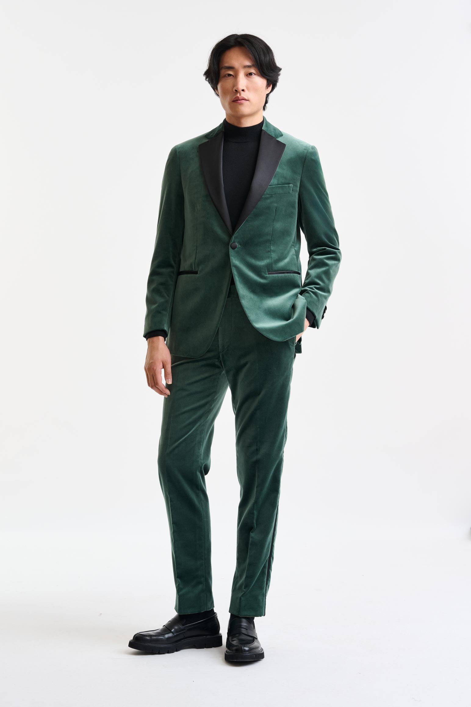 Green Soho Suit Fine Velvet