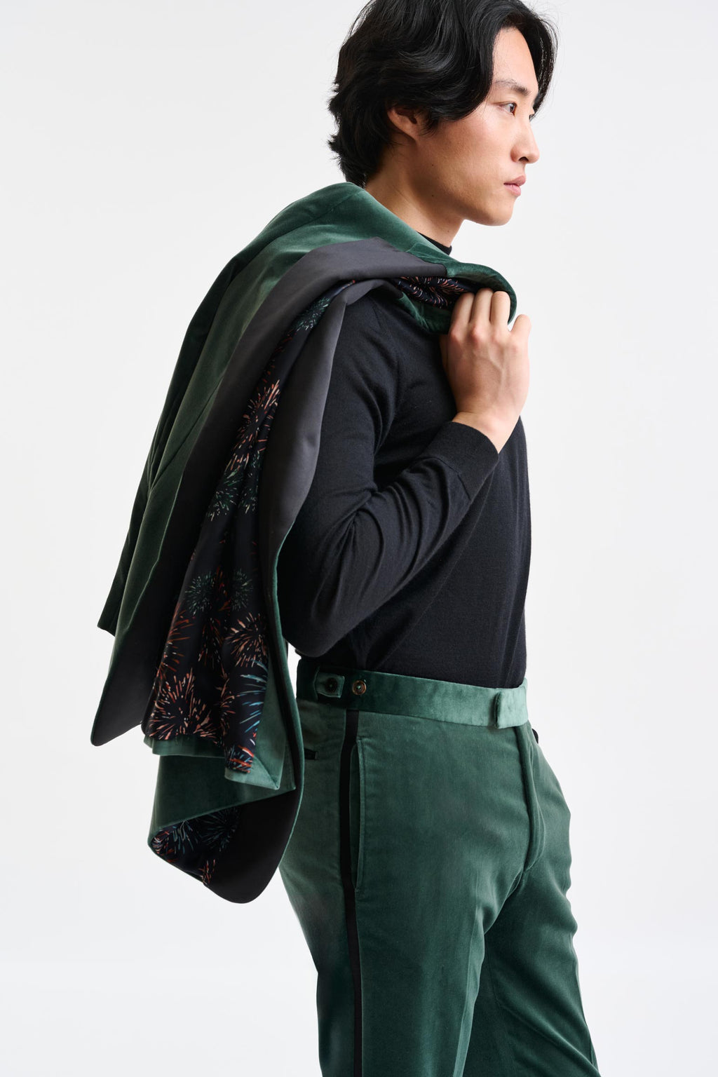 Green Soho Suit Fine Velvet — detail 1