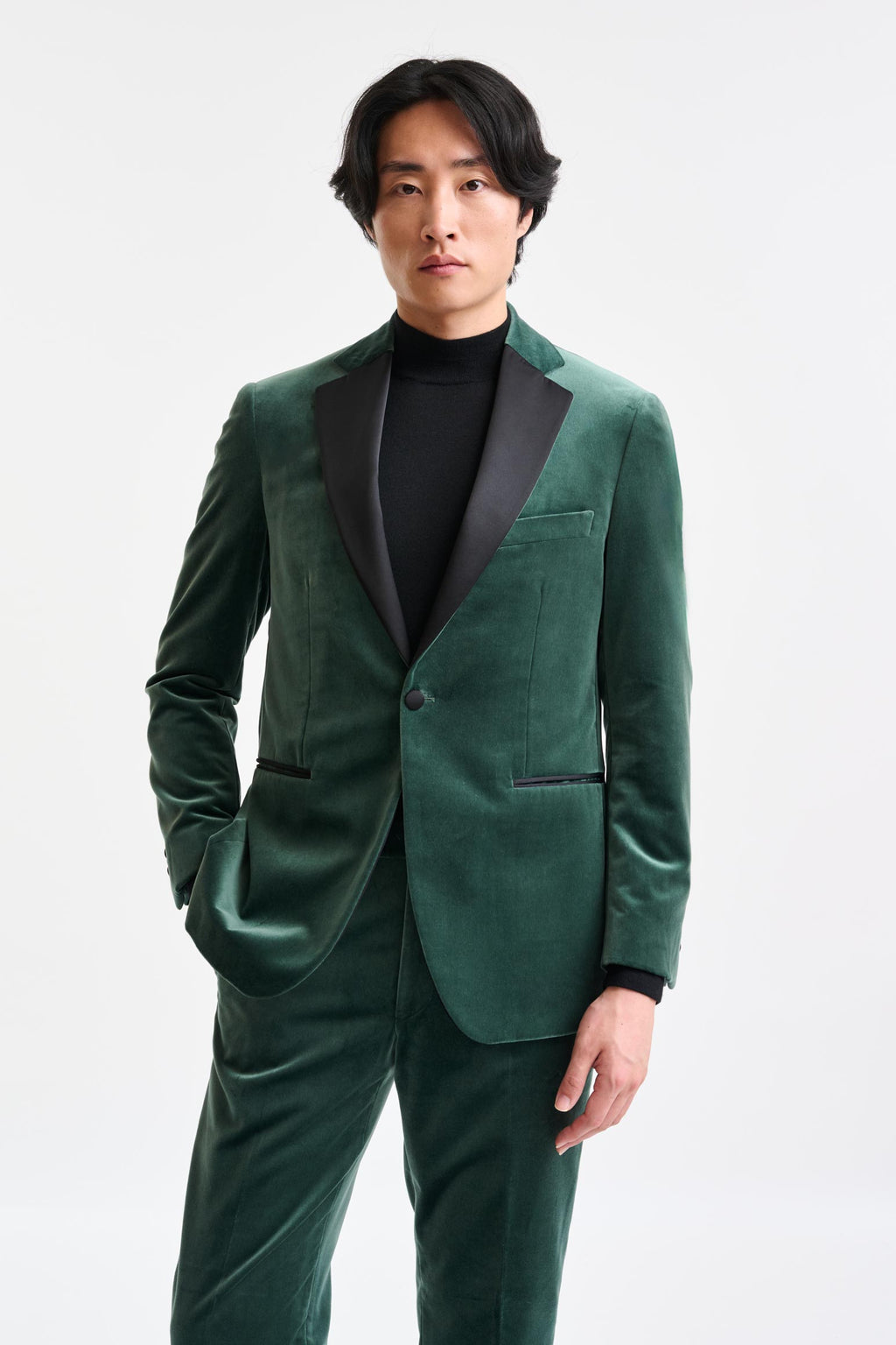 Green Soho Suit Fine Velvet — detail 2