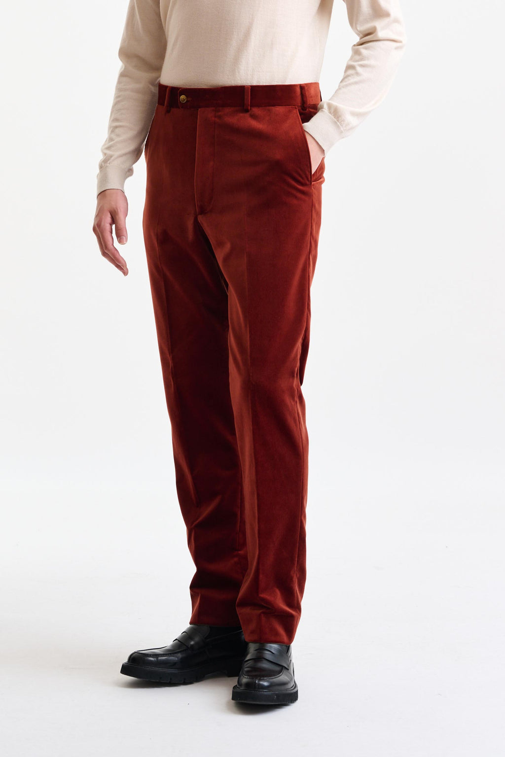 Rust Brown Soho Suit Fine Velvet — detail 7