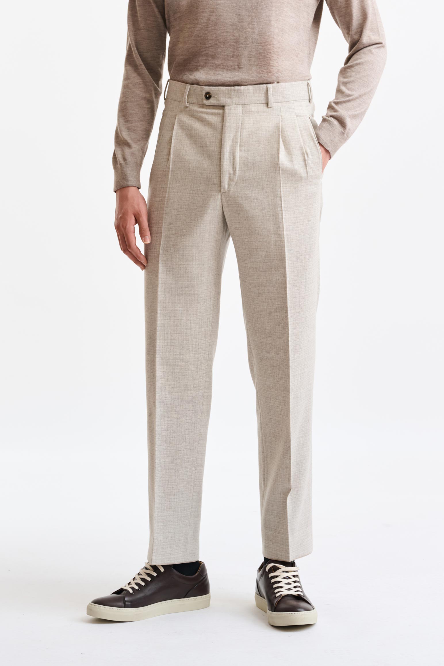 Light Beige 100% Wool Kenton Suit Freestyle — detail 7