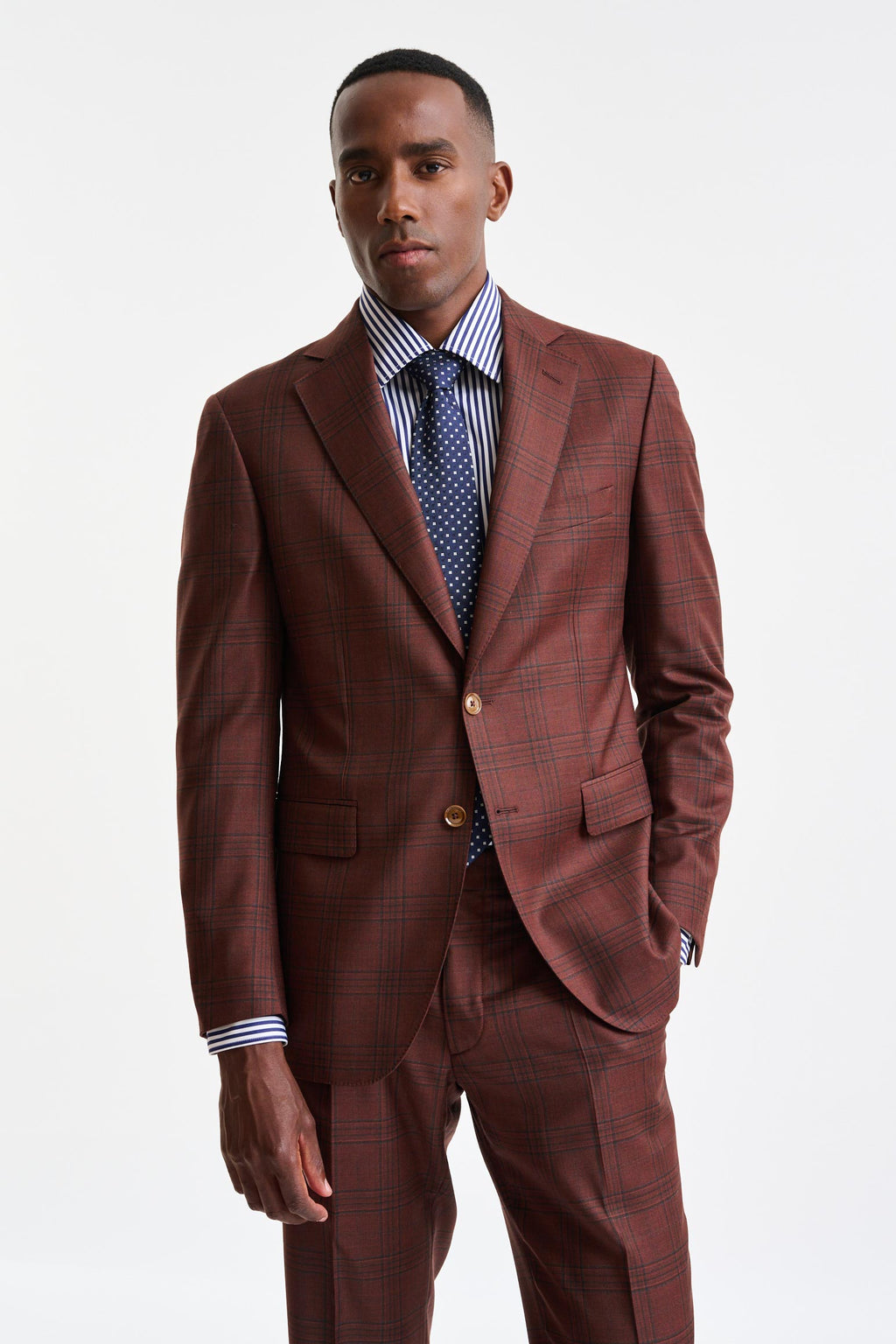 Mid-Brown 100% Wool Soho Suit Freestyle — detail 4