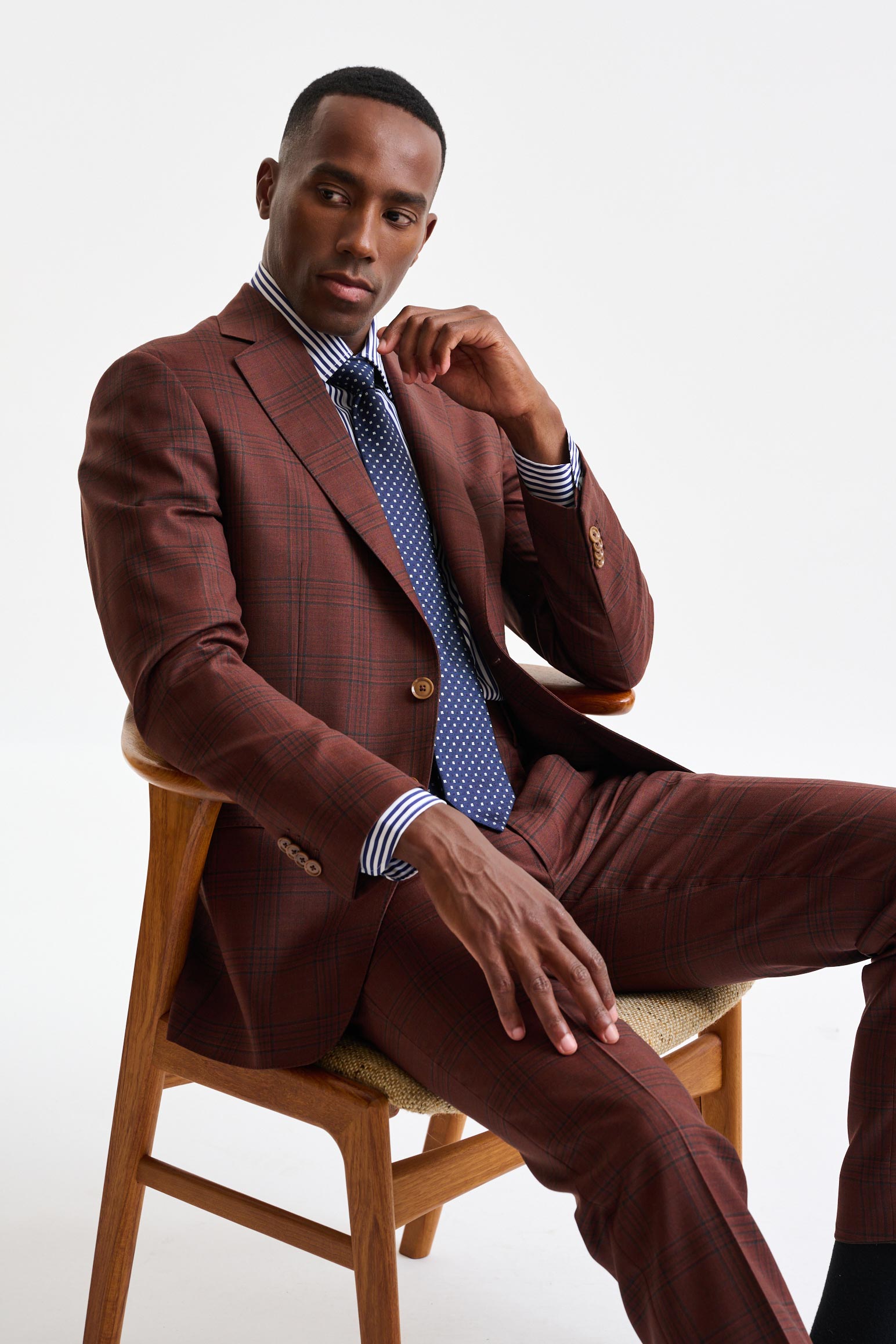 Mid-Brown 100% Wool Soho Suit Freestyle — detail 6