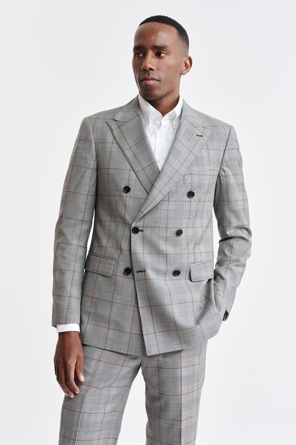 Grey Check Wool Super 100's Soho Suit Riviera Trend — detail 5