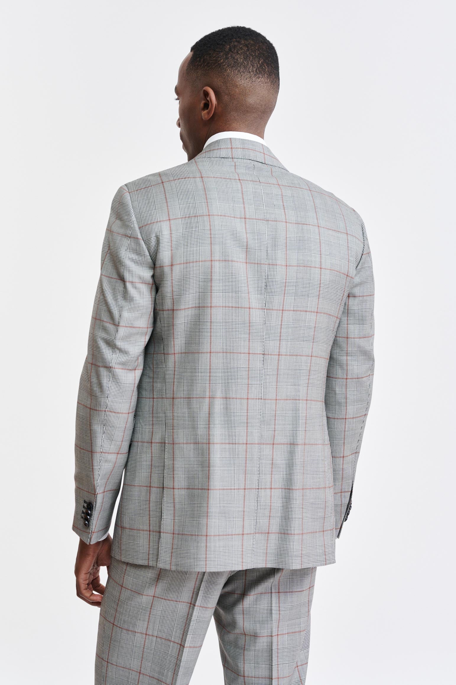 Grey Orange Check 100% Wool Super 100's Soho Jacket Riviera Trend — detail 7