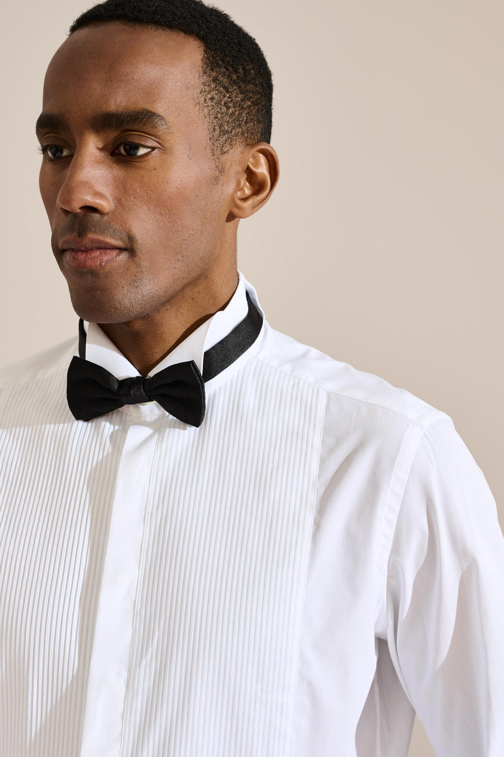 White Poplin Formal Shirt Hidden Button — detail 1