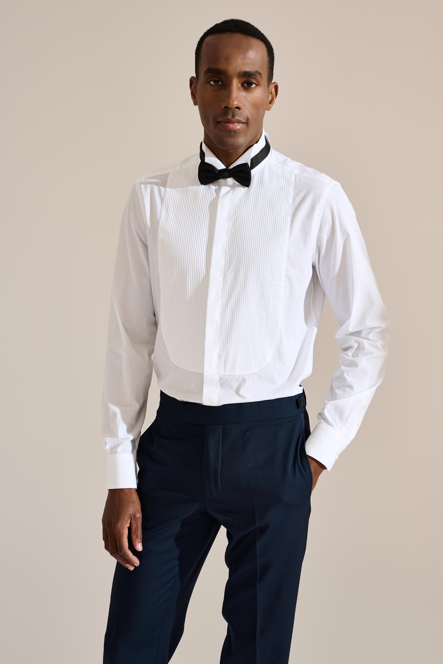 White Poplin Formal Shirt Hidden Button