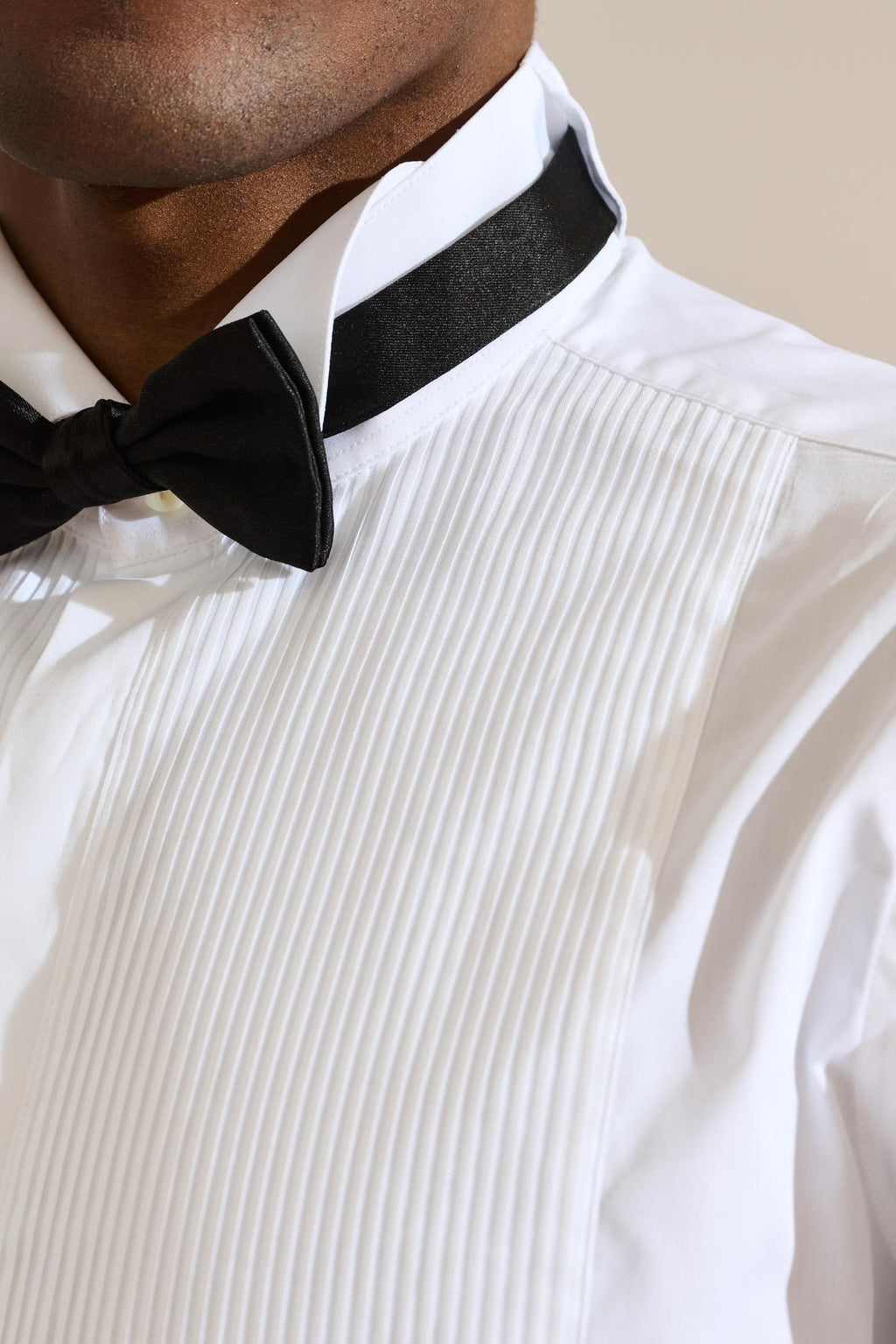 White Poplin Formal Shirt Hidden Button — detail 3