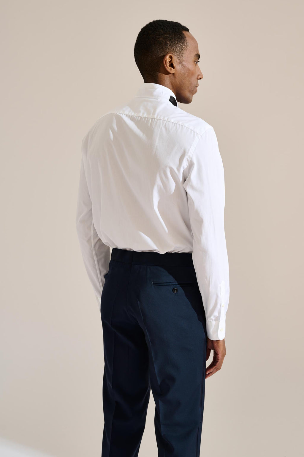 White Poplin Formal Shirt Hidden Button — detail 4