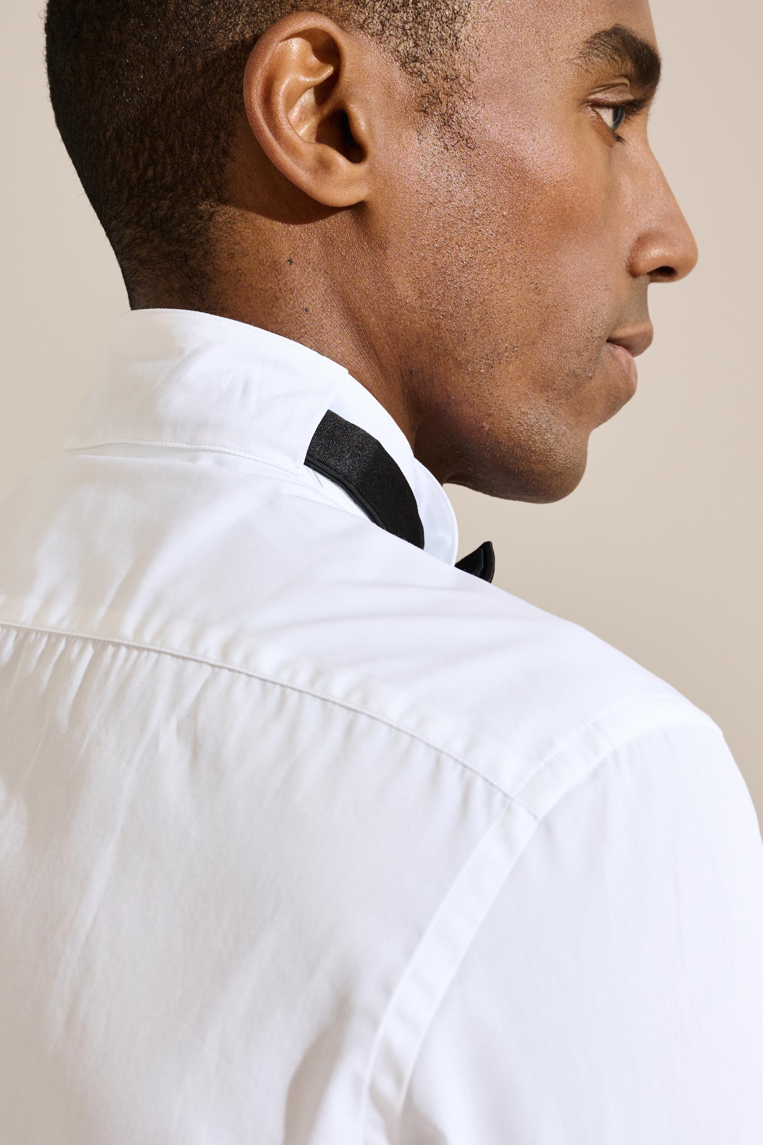 White Poplin Formal Shirt Hidden Button — detail 5