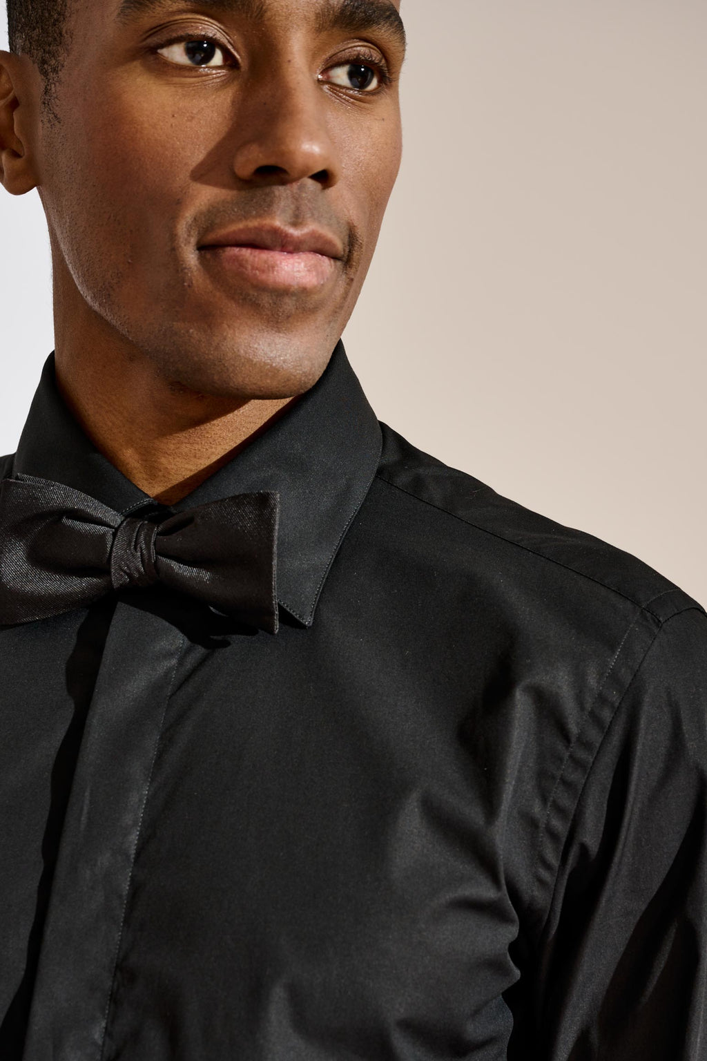 Black Poplin Formal Shirt Stretch — detail 3