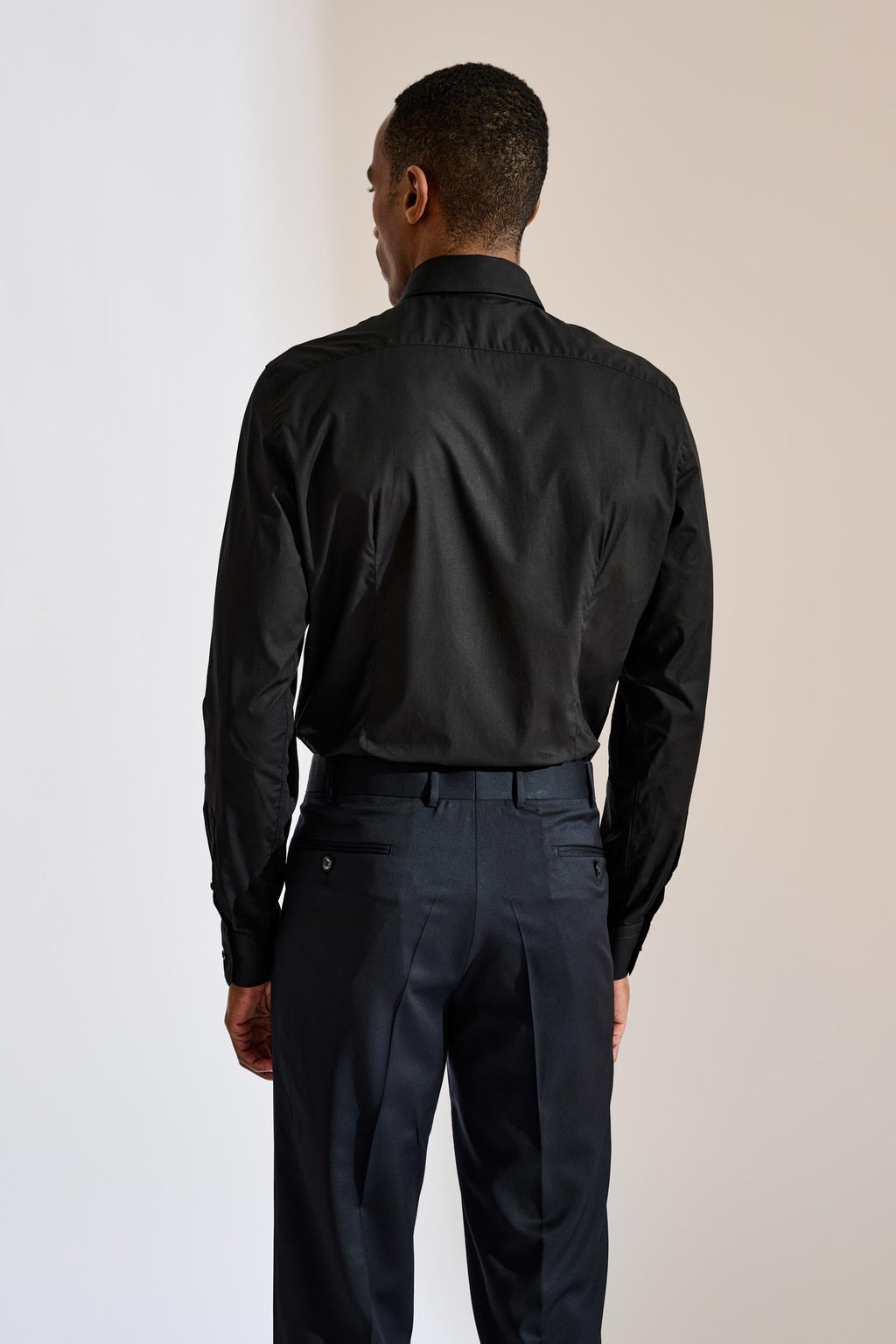Black Poplin Formal Shirt Stretch — detail 4