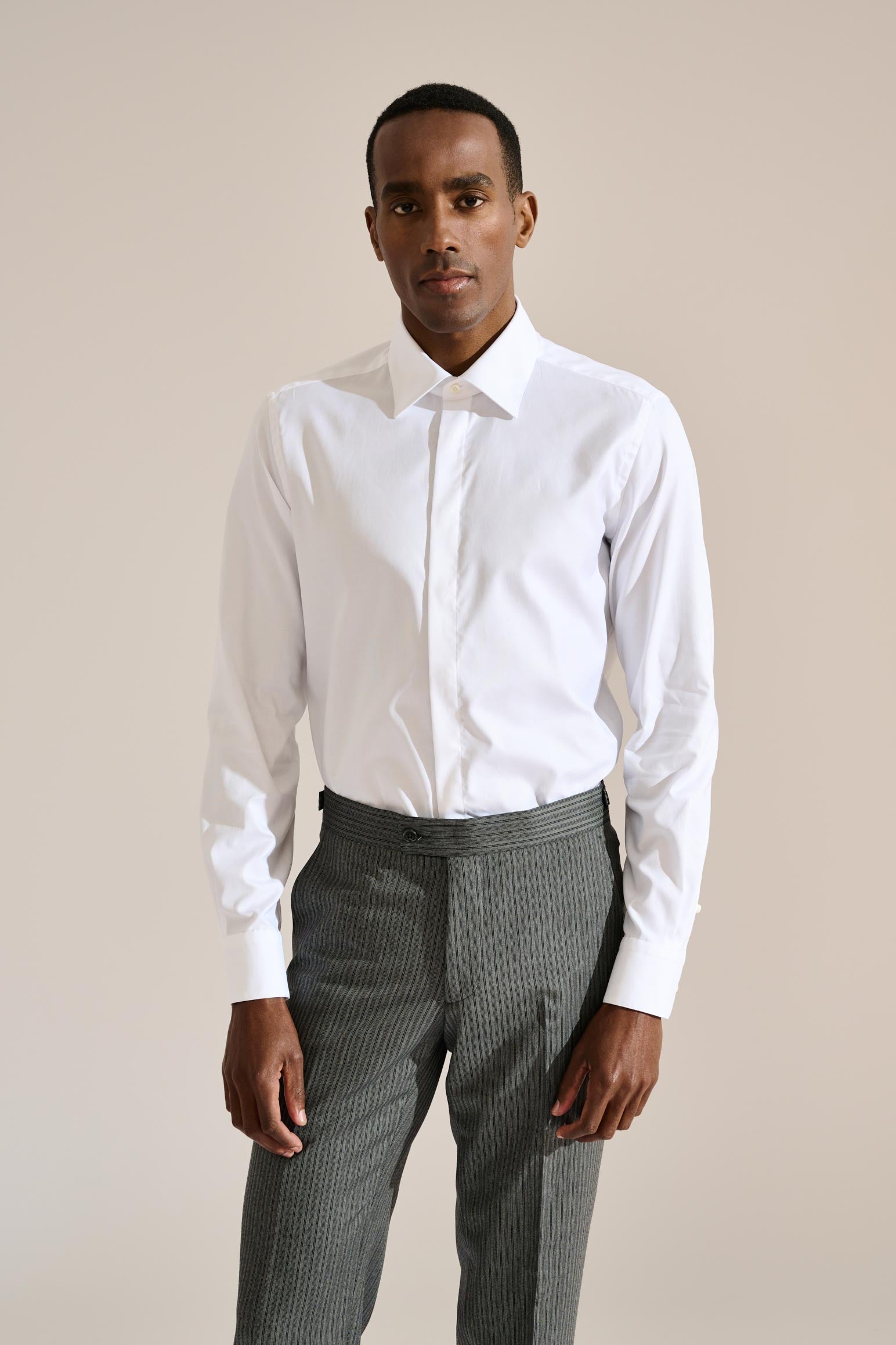 White Poplin Formal Shirt Stretch — detail 5