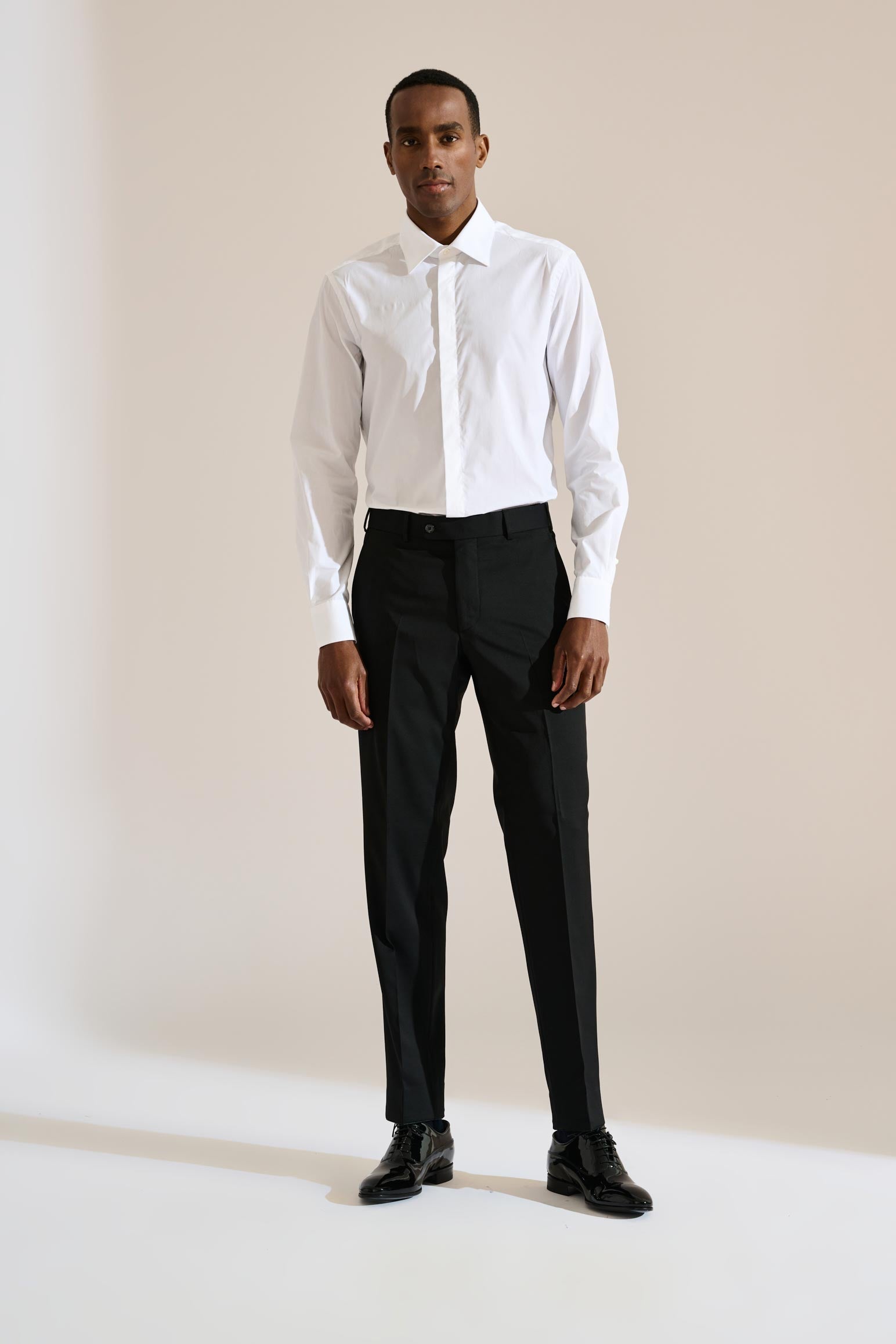 White Poplin Formal Shirt Stretch — detail 7