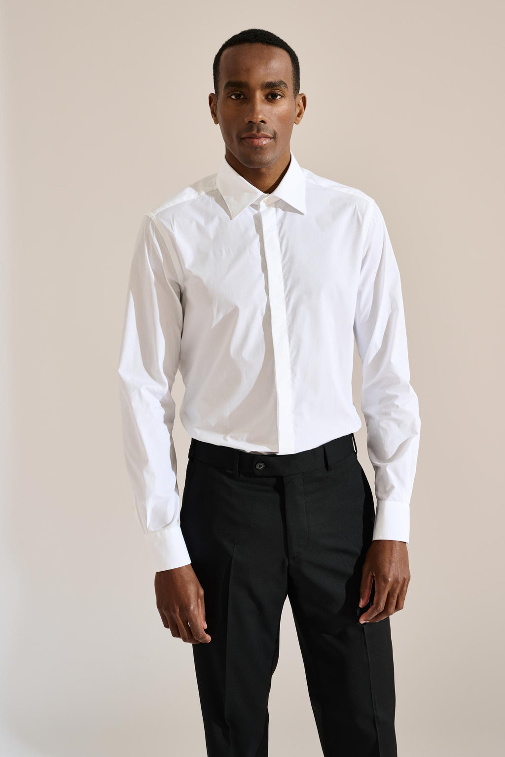 White Poplin Formal Shirt Stretch