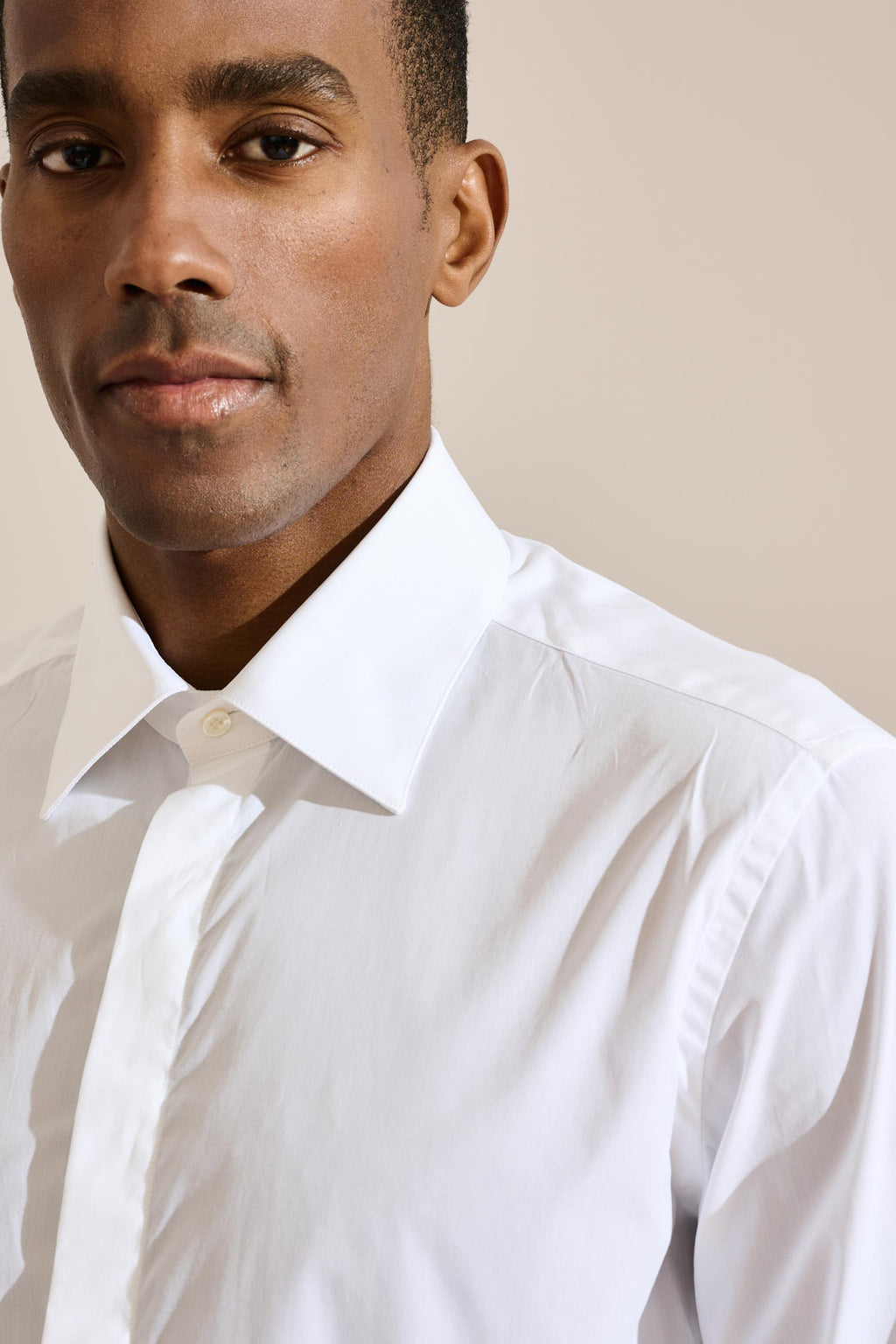 White Poplin Formal Shirt Stretch — detail 2