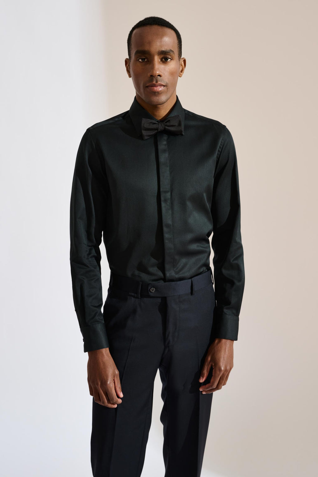 Black Pique Formal Shirt