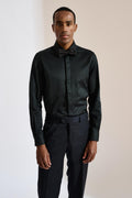 Black Pique Formal Shirt
