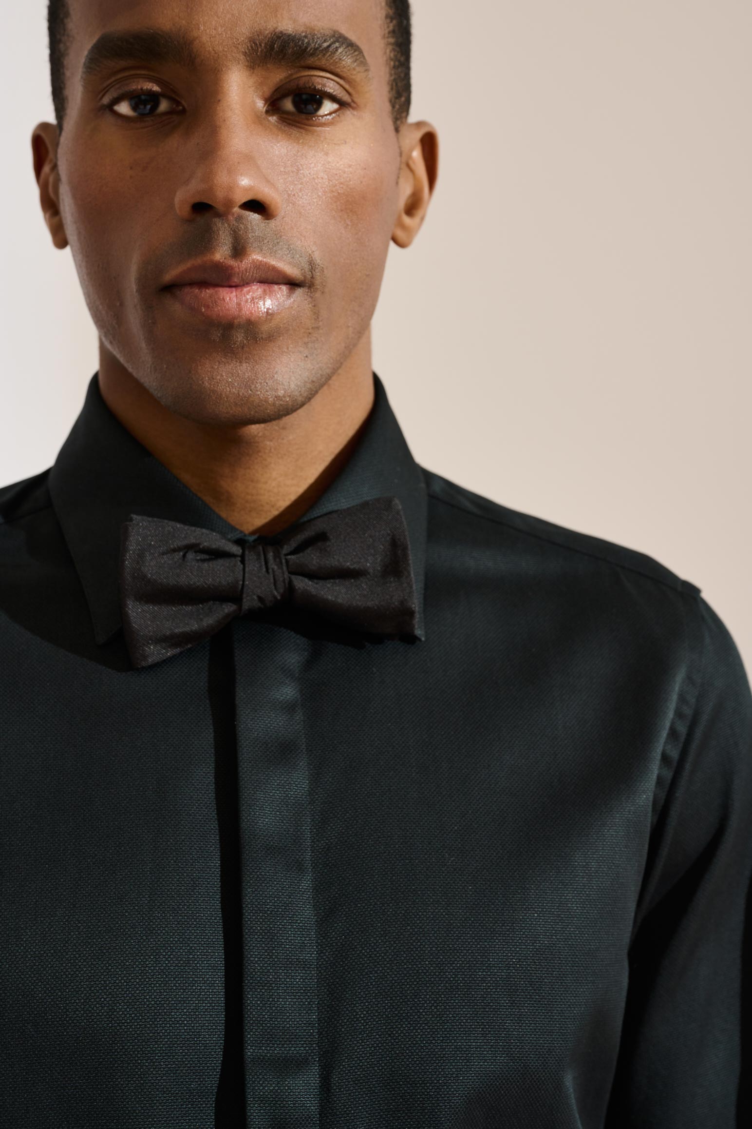 Black Pique Formal Shirt — detail 1