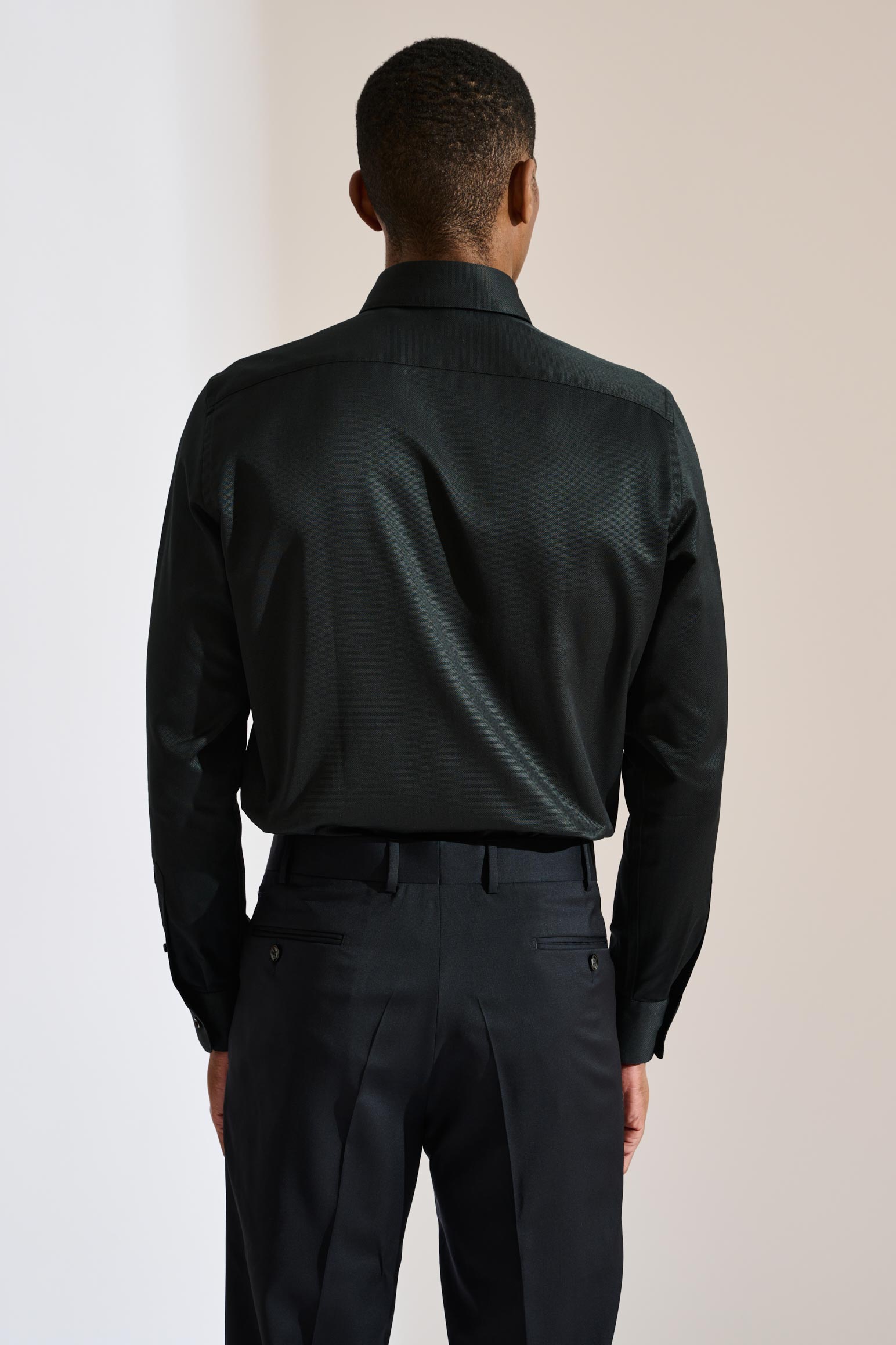 Black Pique Formal Shirt — detail 5
