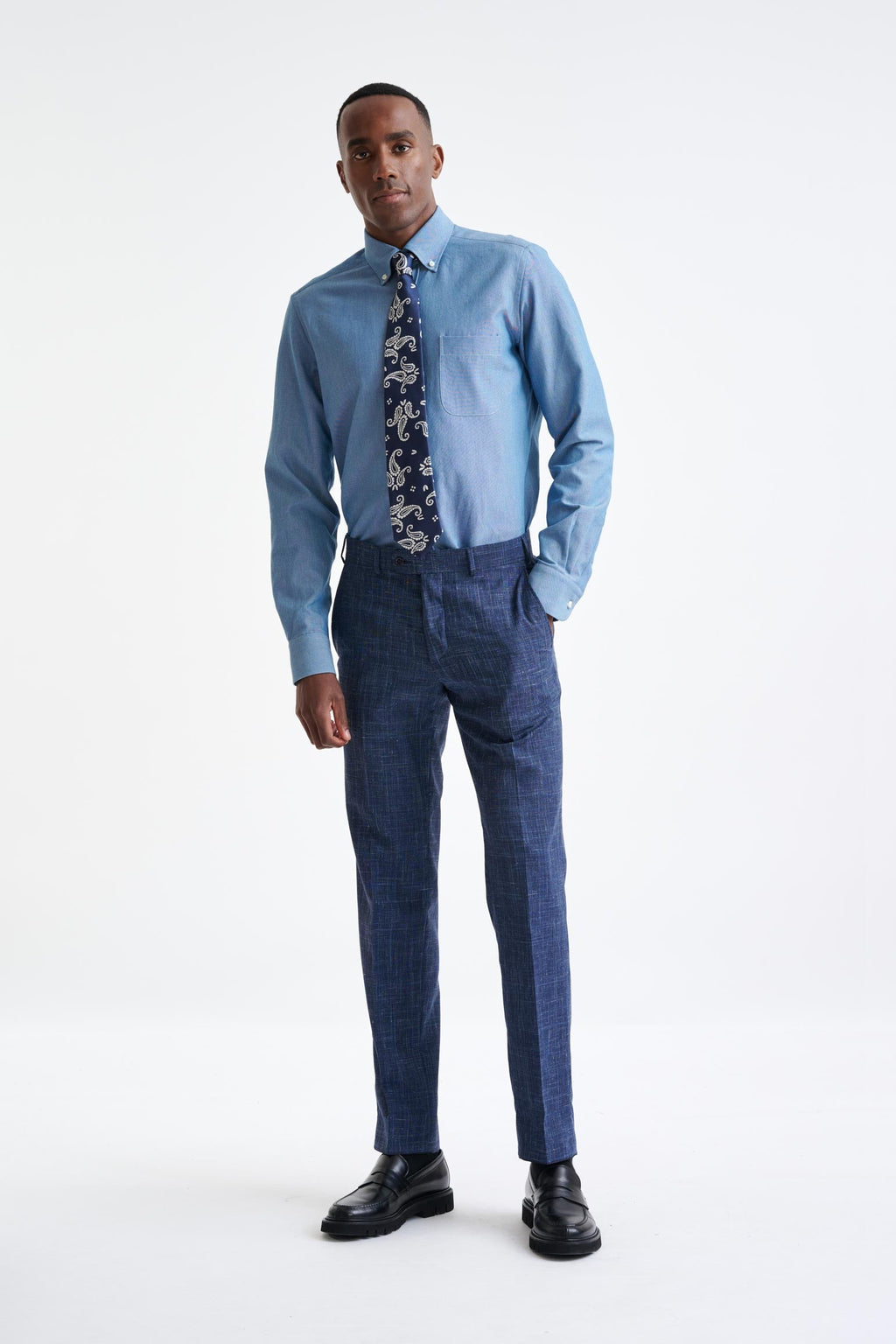 Plain Dark Grey 100% Cotton Structured Formal Shirt — detail 4