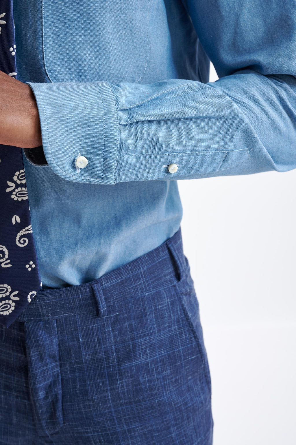 Plain Dark Grey 100% Cotton Structured Formal Shirt — detail 2