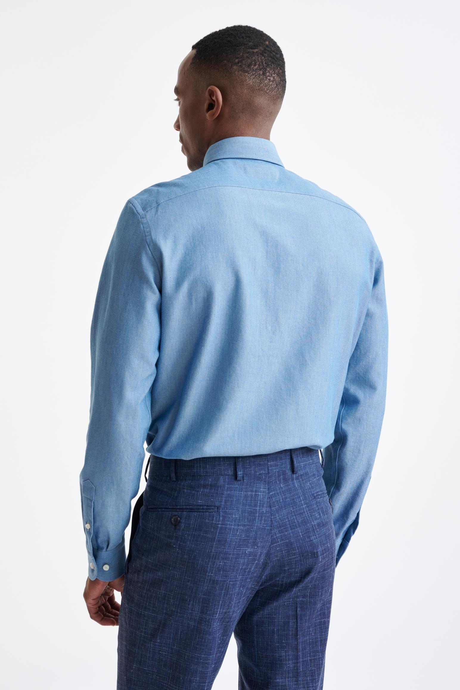 Plain Dark Grey 100% Cotton Structured Formal Shirt — detail 3