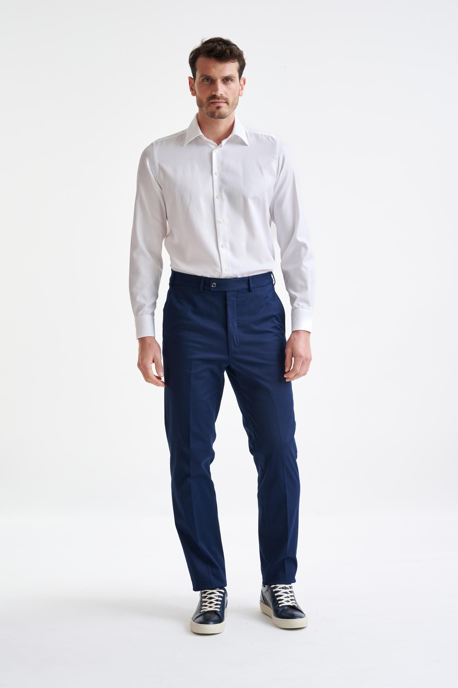Off-White 100% Cotton Piquet Formal Shirt — detail 1