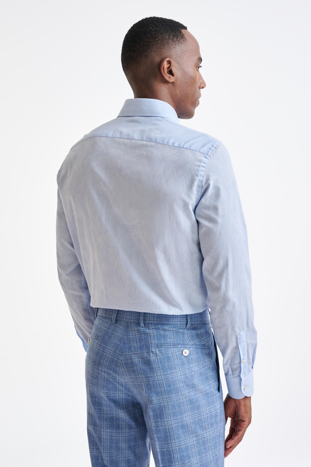 Light Blue 100% Cotton Oxford Panama Formal Shirt — detail 2